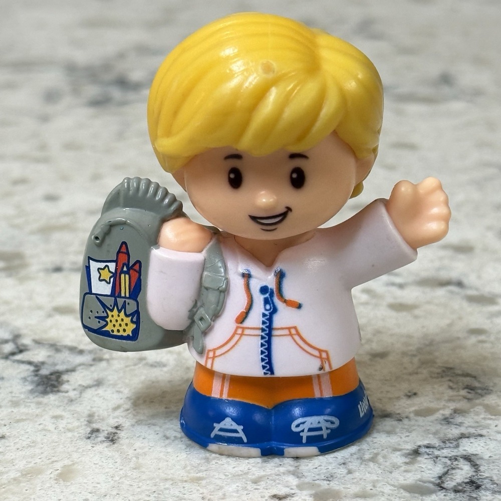 Fisher Price Little People Eddie Boy School Bus Student Kid Blonde 2016 2017